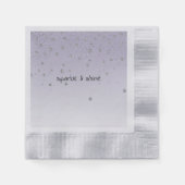 Girly Lila Paarse Confetti Glam Silver Sparkle Servet (Voorkant)