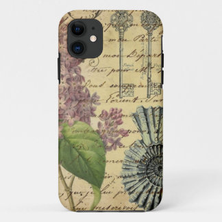 Girly lila zeeschelpen strand iPhone 11 hoesje