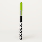 Girly Lime Green Black Damask Pattern Monogram Case-Mate iPhone Case (Achterkant / rechts)
