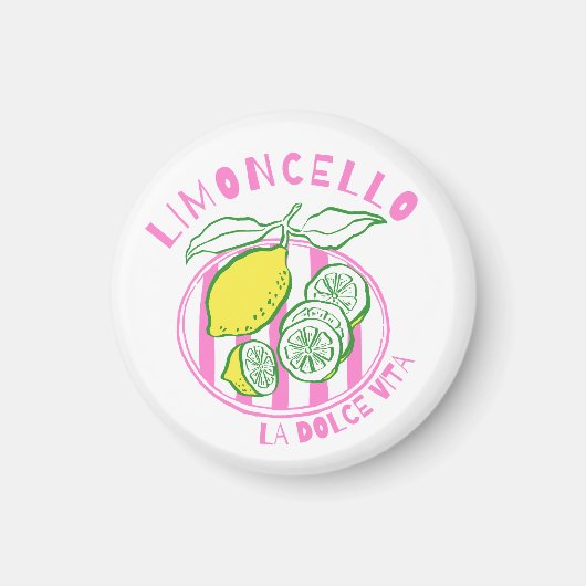 Girly Limoncello– La Dolce Vita Pink Magneet (Voorkant)
