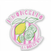 Girly Limoncello– La Dolce Vita Pink Sticker (Voorkant)