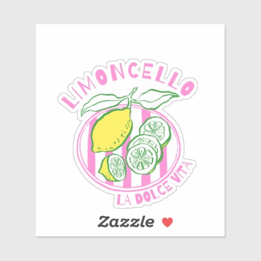 Girly Limoncello– La Dolce Vita Pink Sticker (Vel)