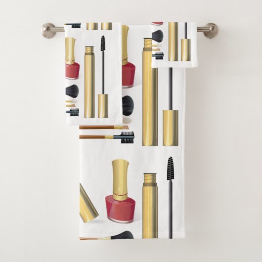 Girly Lipstick Cosmetics Makeup Bad Handdoek (Insitu)