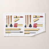 Girly Lipstick Cosmetics Makeup Bad Handdoek (Handdoek)