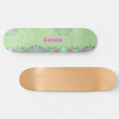 Girly Liquid kleurrijke glitter met naam Persoonlijk Skateboard (Horizontaal)