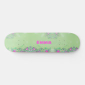 Girly Liquid kleurrijke glitter met naam Persoonlijk Skateboard (Horizontaal)