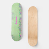 Girly Liquid kleurrijke glitter met naam Persoonlijk Skateboard (Voorkant)