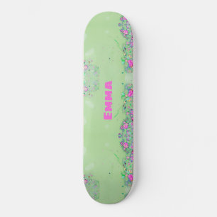 Girly Liquid kleurrijke glitter met naam Persoonlijk Skateboard