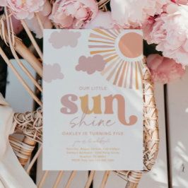 Girly Little Sunshine Verjaardag Uitnodiging