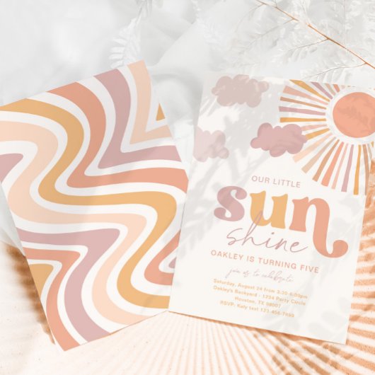 Girly Little Sunshine Verjaardag Uitnodiging