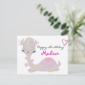 Girly Llama Custom Briefkaart (Staand voorkant)