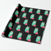 Girly Llama Emoji Cadeaupapier (Uitgerold)