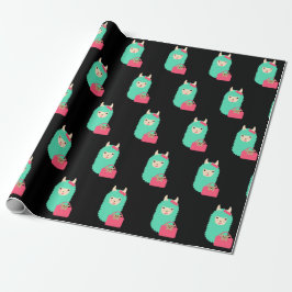 Girly Llama Emoji Cadeaupapier