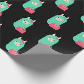 Girly Llama Emoji Cadeaupapier (Hoek)