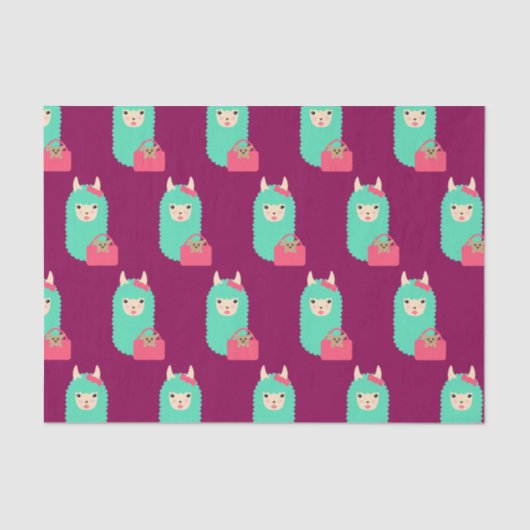 Girly Llama Emoji Tissuepapier (Voorkant)