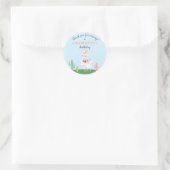 Girly Llama Floral Cactus Birthday Party Dank je Ronde Sticker (Tas)