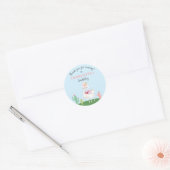 Girly Llama Floral Cactus Birthday Party Dank je Ronde Sticker (Envelop)