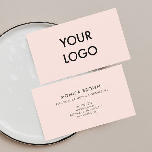 Girly Logo Minimalist Blush Roze Visitekaartje
