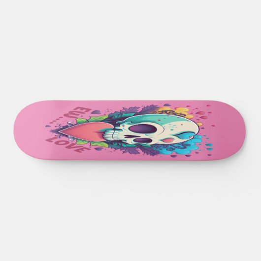 Girly Love Hart Verjaardag Thema Persoonlijk Skateboard (Horizontaal)