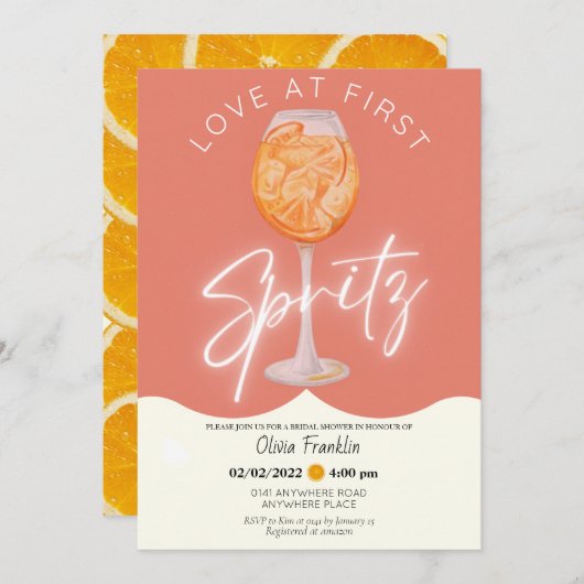 Girly Love in first spritz vrijgezellenfeest Kaart (Voorkant / Achterkant)