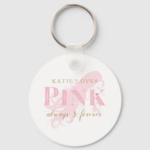 Girly Love Pink Forever Woman Silhouette Sleutelhanger