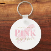 Girly Love Pink Forever Woman Silhouette Sleutelhanger (Voorkant)