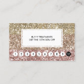 Girly Loyalty Punch Kaart Faux Roos Gold Glitter (Achterkant)