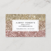 Girly Loyalty Punch Kaart Faux Roos Gold Glitter (Voorkant)