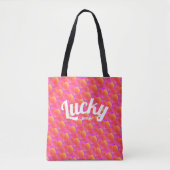 Girly Lucky Pink Clover St Patrick Ierse Patroon Tote Bag (Voorkant)
