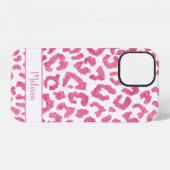 Girly Luipaard Dierenprint Patroon Persoonlijk iPhone Hoesje (Achterkant horizontaal)
