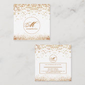 Girly Luxe Gouden Bruin Glitter Schoonheidssalon Vierkante Visitekaartje (Voorkant / Achterkant)