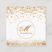 Girly Luxe Gouden Bruin Glitter Schoonheidssalon Vierkante Visitekaartje (Voorkant)