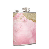 Girly Luxe roze roze geit met Gold Glitter Heupfles (Rechts)