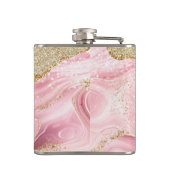 Girly Luxe roze roze geit met Gold Glitter Heupfles (Achterkant)