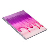 Girly Magenta Paarse Waterverf Ombre Notitieboek (Rechterzijde)