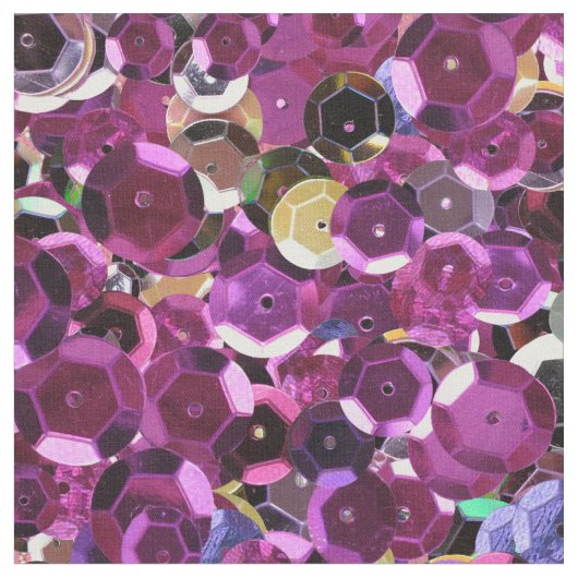 Girly Magenta Pink Faux Sequins Stof (Close Up)