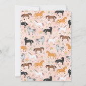 Girly Magical Cute Pink Unicorn Kids Birthday Kaart (Achterkant)