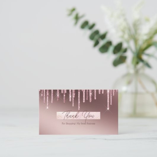 Girly make-up artiest glitter dank u visitekaartje (Staand voorkant)