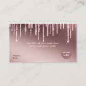 Girly make-up artiest glitter dank u visitekaartje (Achterkant)