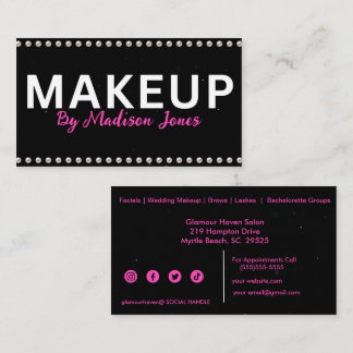 Girly make-up artiest zwart wit Visitekaartjes