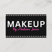 Girly make-up artiest zwart wit Visitekaartjes (Voorkant)
