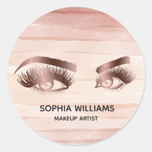 Girly Make-up Eyes Earth Tone natuur Terracota Ronde Sticker