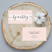 Girly Makeup Calligraphy Bold Blush Pink Visitekaartje