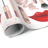 Girly Makeup verlicht het Roos Eyes Pattern Gold Cadeaupapier (Rol Hoek)