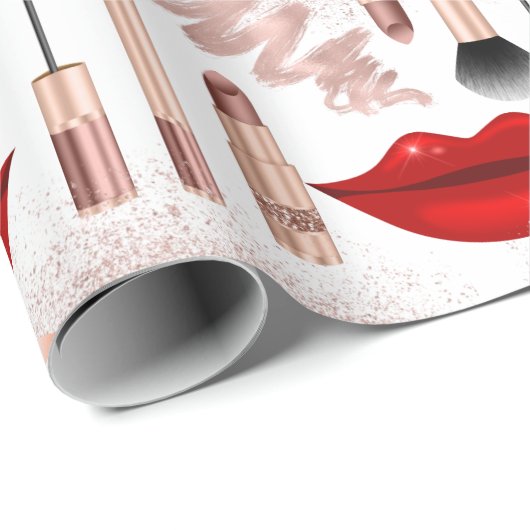 Girly Makeup verlicht het Roos Eyes Pattern Gold Cadeaupapier (Rol Hoek)