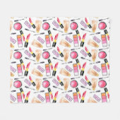 Girly Makeup Waterverf Lipstick Mascara Girls Fleece Deken (Voorkant (Horizontaal))