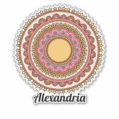 Girly mandala cirkels sterren bloemen vredesborden sticker (Voorkant)
