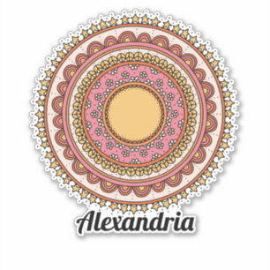 Girly mandala cirkels sterren bloemen vredesborden sticker
