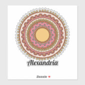 Girly mandala cirkels sterren bloemen vredesborden sticker (Vel)