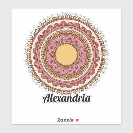 Girly mandala cirkels sterren bloemen vredesborden sticker (Vel)